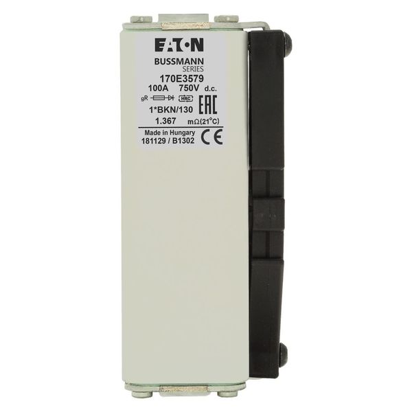 Fuse-link, high speed, 100 A, DC 750 V, compact size 1, gR, IEC, with indicator image 16