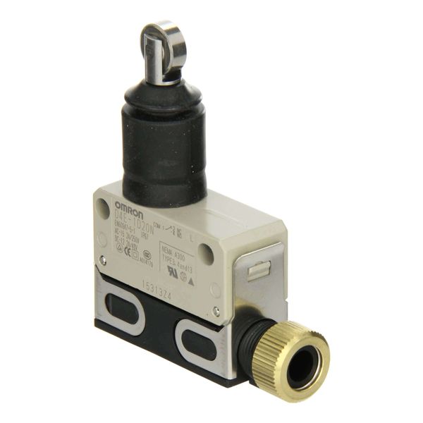 Limit switch, slim sealed, screw terminal, micro-load, sealed roller p image 1