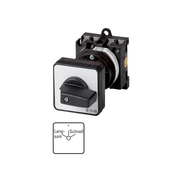 Changeover switches, T0, 20 A, rear mounting, 1 contact unit(s), Contacts: 2, With spring-return from HAND, 45 °, momentary/maintained, With 0 (Off) p image 2