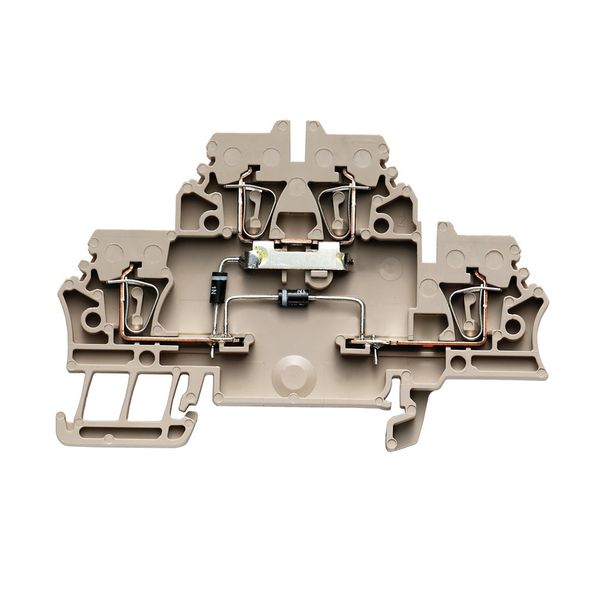 Component terminal block, 2.5 mm², 500 V, 0.5 A, Diode, beige image 1