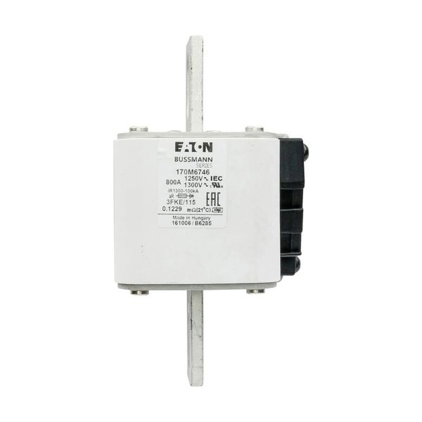 Fuse-link, high speed, 800 A, AC 1250 V, size 3, 76 x 92 x 159 mm, aR, IEC, UL, single indicator image 6