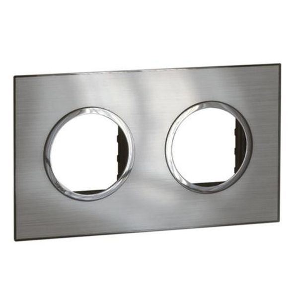 Plate Arteor - French/German std - round - 2 x 2 modules - stainless steel image 1