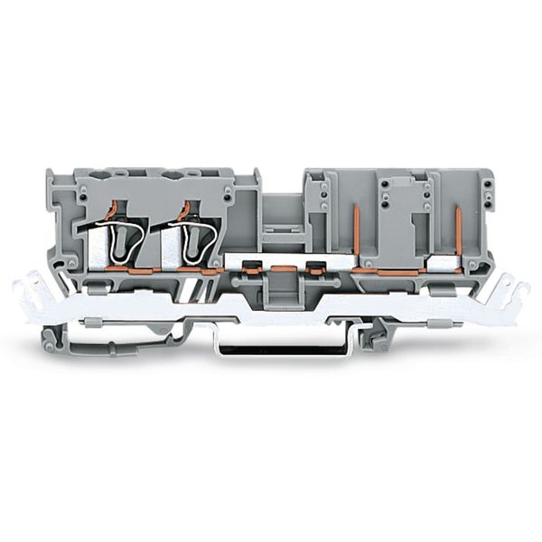 2-conductor/2-pin carrier terminal block with shield contact for DIN-r image 1