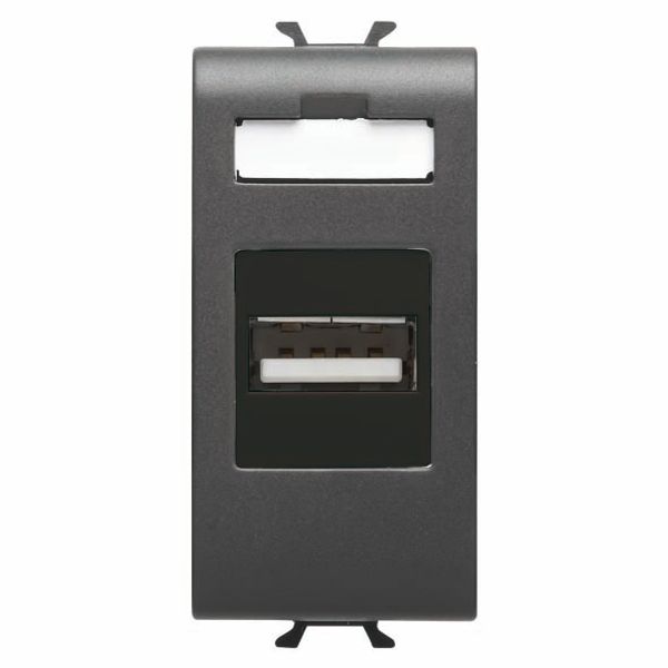 USB SOCKET-OUTLET - 1 MODULE - SATIN BLACK - CHORUSMART image 2