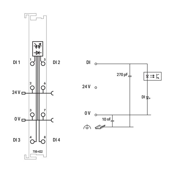 4-channel digital input 24 VDC Pulse extension light gray image 5