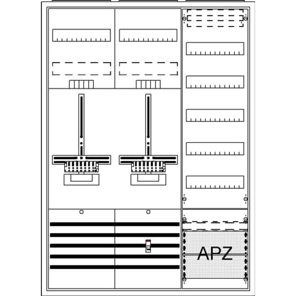 DA37PG Meter board, Field width: 3, Rows: 57, 1100 mm x 800 mm x 215 mm, Isolated (Class II), IP31 image 17