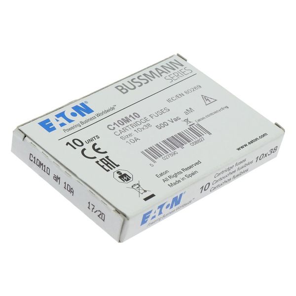 Fuse-link, LV, 10 A, AC 500 V, 10 x 38 mm, aM, IEC image 12