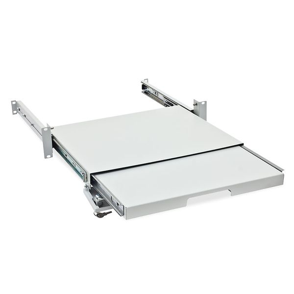 19" Shelf for keyboard and mouse, 25kg Load,D=350,2U,RAL7035 image 1