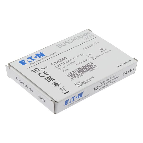 Fuse-link, LV, 40 A, AC 500 V, 14 x 51 mm, gL/gG, IEC image 14