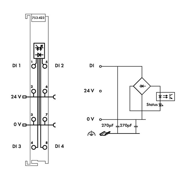 4-channel digital input 24 V AC/DC 50 ms light gray image 4