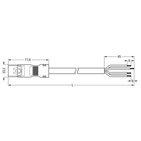 pre-assembled connecting cable Eca Plug/open-ended black image 4