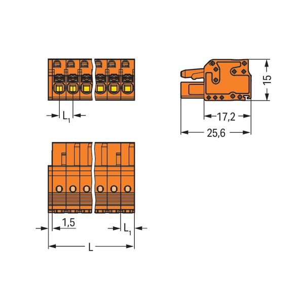 1-conductor female connector push-button Push-in CAGE CLAMP® orange image 4