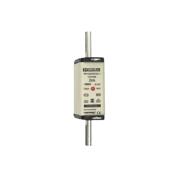 Fuse-link NH1 gG 500VAC 20A isolated tags Double indicator image 2