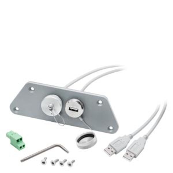 2-port USB interface set RAL9023 (g... image 1