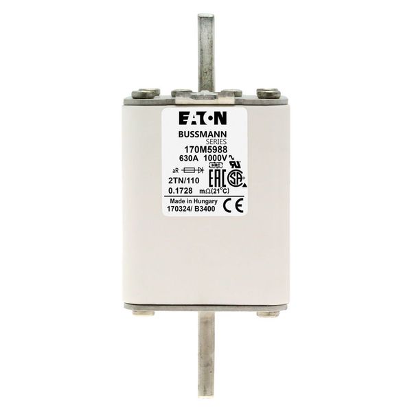 Fuse-link, high speed, 630 A, AC 1000 V, DIN 2, 59 x 75 x 138 mm, aR, DIN, IEC, single indicator image 7