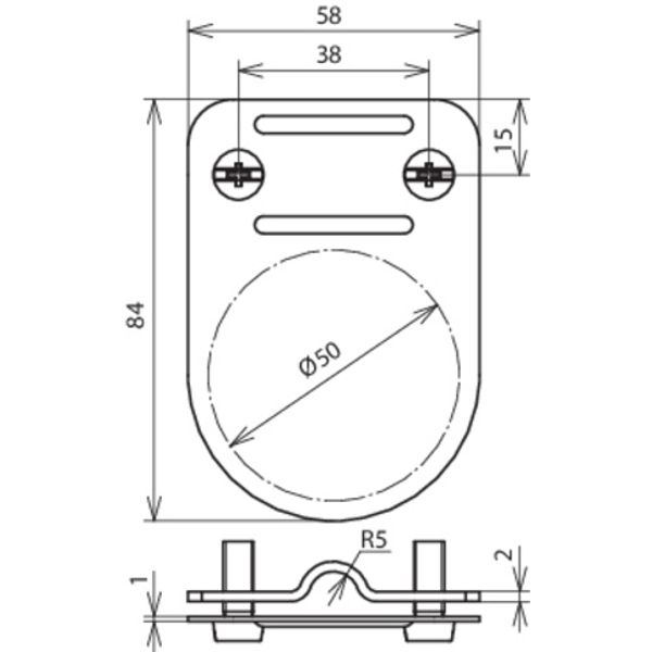 Support for VDB test badge StSt  for Rd 7-10mm  Fl 30mm image 2