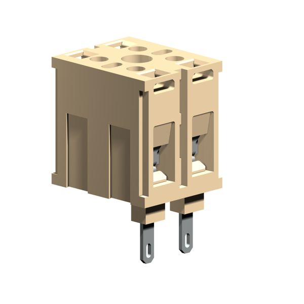 Modular screw terminal block 4mm2, 2-poles, flat connection, beige color image 1