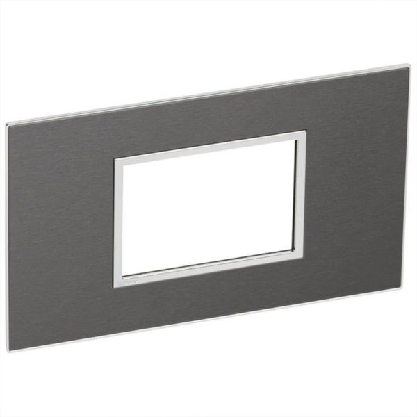 Arteor Surround Plate Shaver Socket/3 Module Square Brushed Black image 1