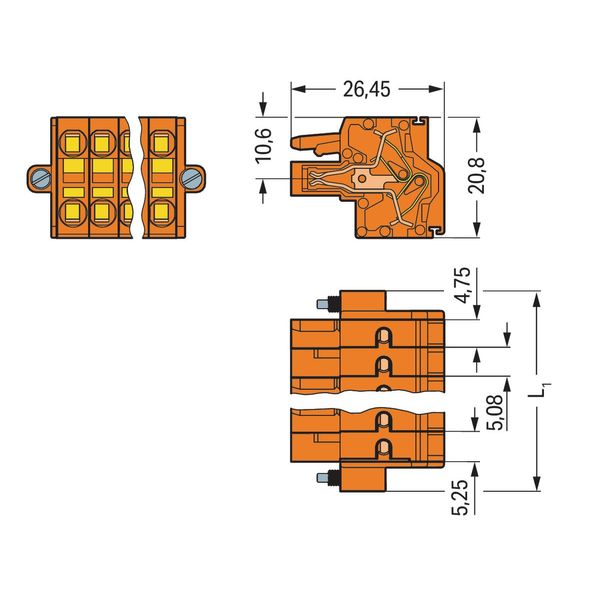 2-conductor female connector Push-in CAGE CLAMP® 2.5 mm² orange image 2