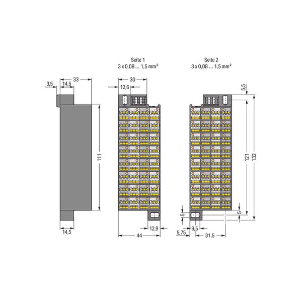 Matrix patchboard 32-pole Marking 33-64 dark gray image 2