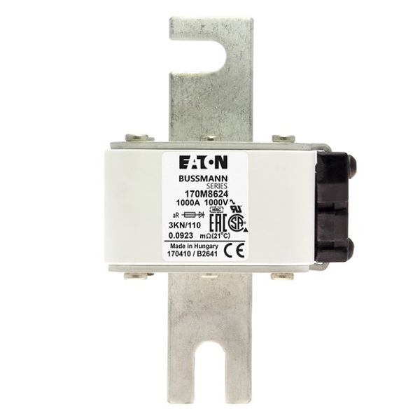 Fuse-link, high speed, 1000 A, AC 1000 V, DIN 3, 74 x 92 x 138 mm, aR, DIN, IEC, single indicator image 2