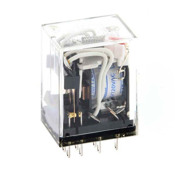 Plastic sealed relay, plug-in, 14-pin, 4PDT, 1 A, with LED, 220/240 VA image 2