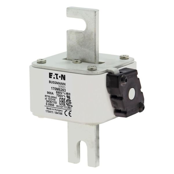 Fuse-link, high speed, 900 A, AC 690 V, DIN 3, aR, DIN, IEC, single indicator image 7