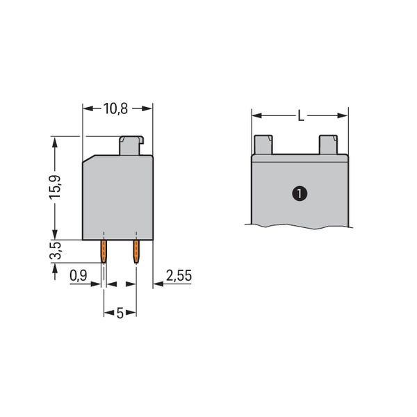 PCB terminal block push-button 1.5 mm², gray image 2