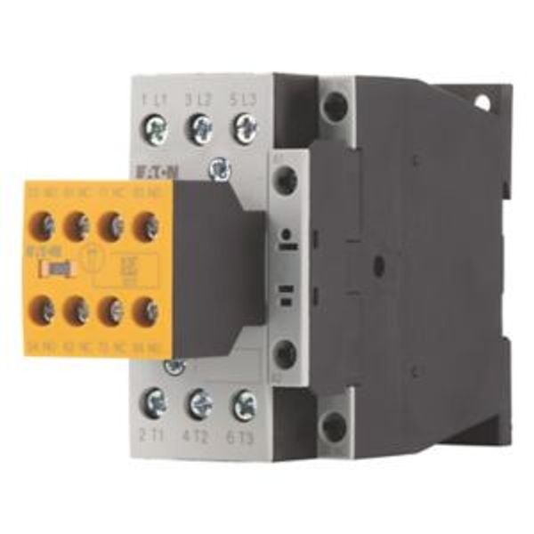 Safety contactor, 380 V 400 V: 7.5 kW, 2 N/O, 3 NC, RDC 24: 24 - 27 V DC, DC operation, Screw terminals, with mirror contact. image 8