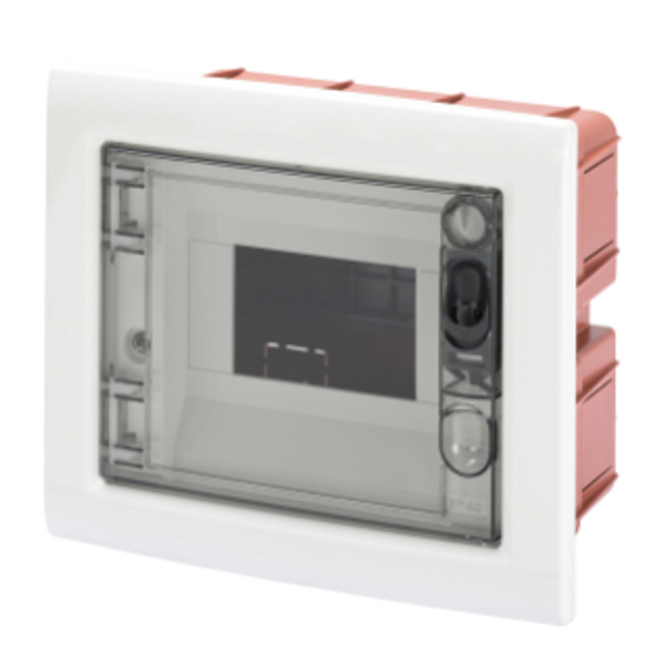 FLUSH-MOUNTING ENCLOSURE WITH SMOKED TRANSPARENT DOOR 6 MODULES IP40 image 1