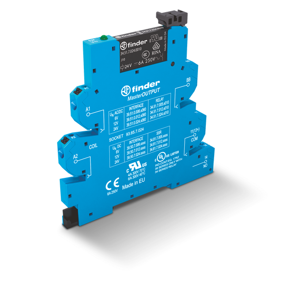 Rel. interface EMR MasterOUTPUT Push-IN.6,2mm.1CO 6A/230VAC/AgNi (39.51.8.230.0060) image 2