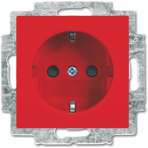 20 EUCB-917 CoverPlates (partly incl. Insert) Busch-balance® SI red RAL 3020 image 1