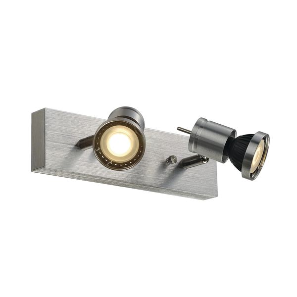 ASTO II wall- & ceiling lamp, GU10, max. 2x75W, brushed alu image 2