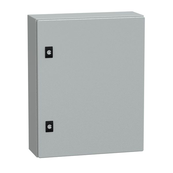 Spacial CRN plain door w/o mount.plate. H500xW400xD150 IP66 IK10 RAL7035.. image 1