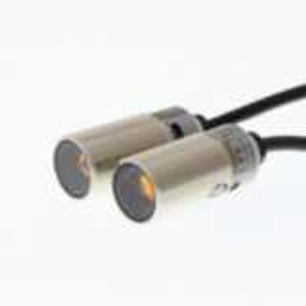 Photoelectric sensor, M18 threaded barrel, metal, red LED, through-bea image 1