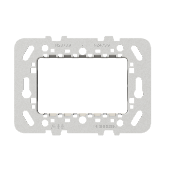 N2373.9 Mounting plate for 3 module box 1 gang Stainless steel - Zenit image 1