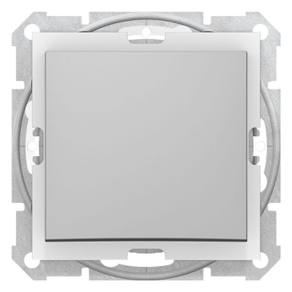 Sedna - 1pole switch - 10AX IP44 without frame aluminium image 1