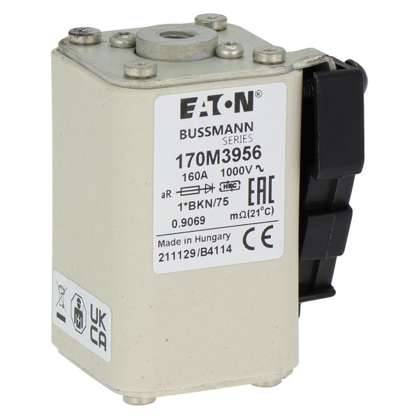 Fuse-link, high speed, 160 A, AC 1000 V, compact size 1, 43 x 61 x 74 mm, aR, IEC, UL, single indicator image 18