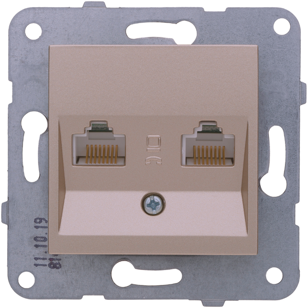 Karre Plus-Arkedia Bronze Two Gang Data Socket (2xCAT5) image 1