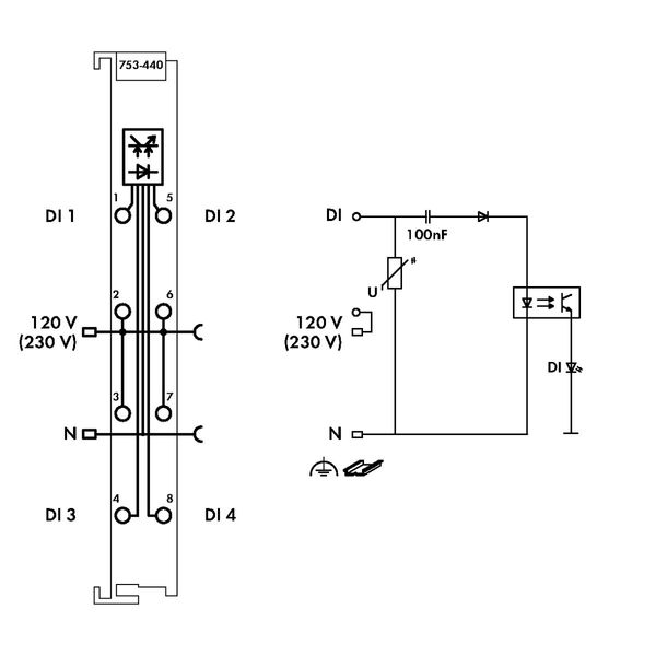 4-channel digital input 120/230 VAC light gray image 5