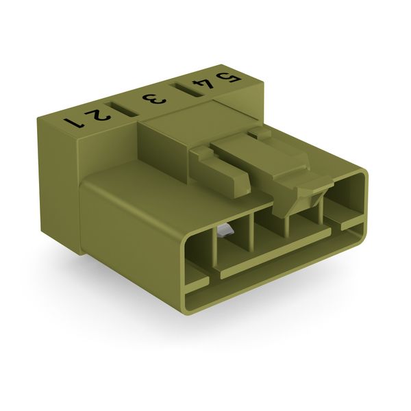 Plug for PCBs angled 5-pole light green image 1