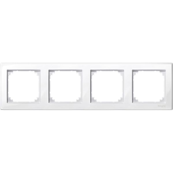 M-Smart frame, 4-gang, polar white, glossy image 4