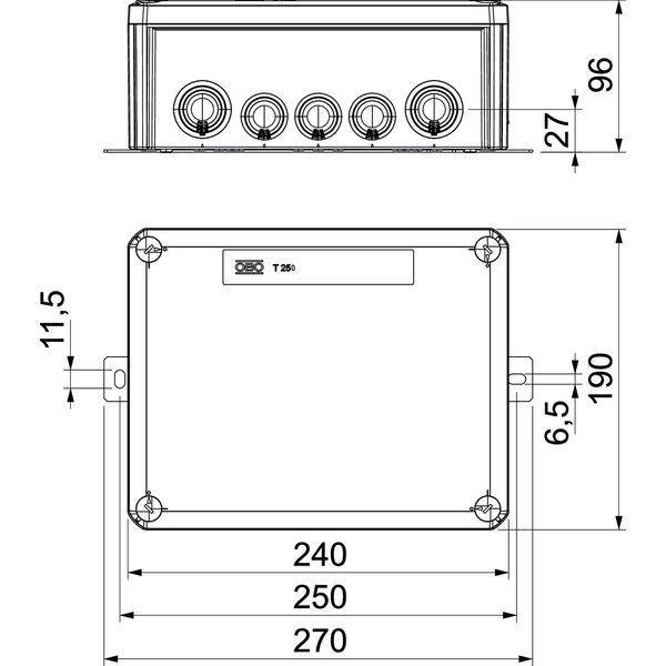 T250ED 16AF Junction box for function maintenance 240x190x95 image 2