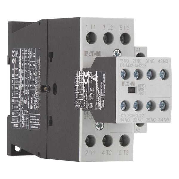 Contactor, 380 V 400 V 15 kW, 2 N/O, 2 NC, RDC 24: 24 - 27 V DC, DC operation, Screw terminals image 7