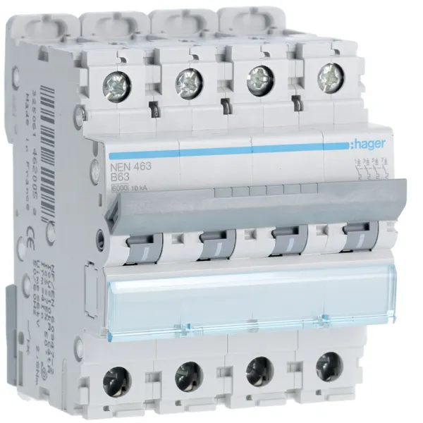 Circuit breaker 4P 63A B 6/10kA 4M image 1