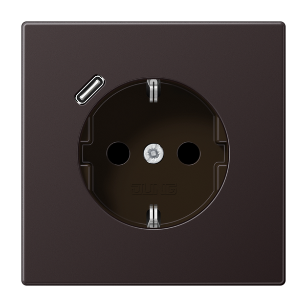 SCHUKO socket with USB type C AL1520-18CD image 1