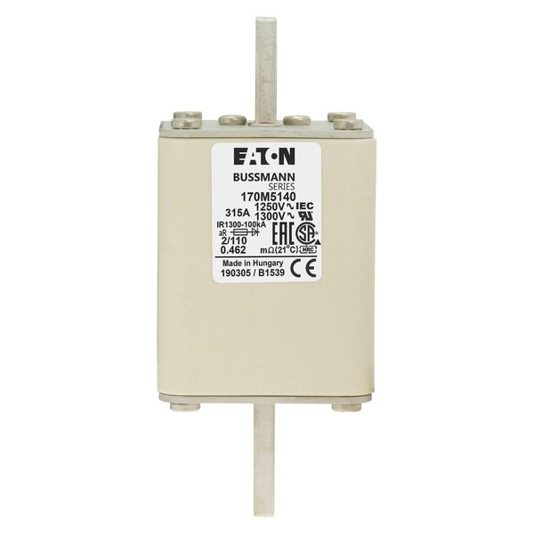 Fuse-link, high speed, 315 A, AC 1250 V, size 2, 61 x 75 x 138 mm, aR, DIN, IEC, single indicator image 7