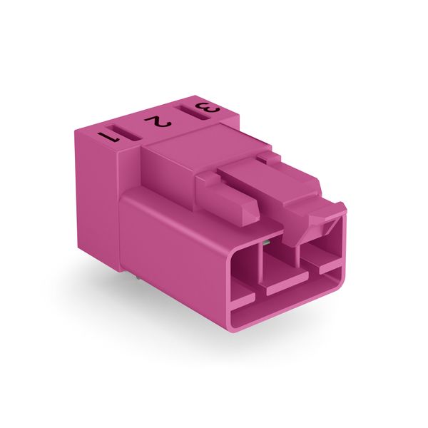 Plug for PCBs angled 3-pole pink image 1