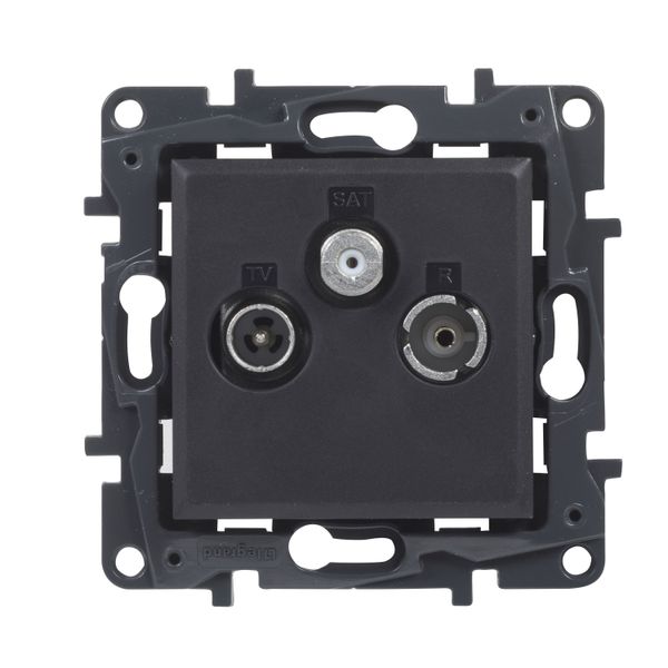 TV-R-SAT SOCKET STAR BLACK image 2