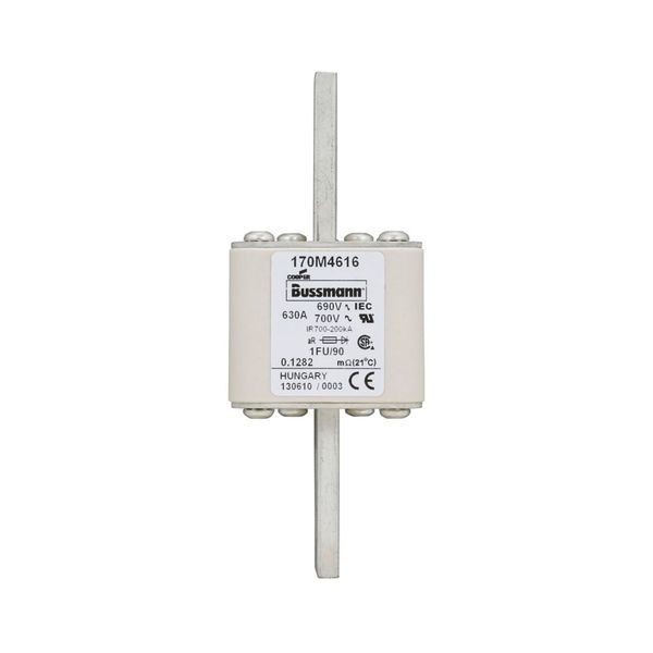 Fuse-link, high speed, 630 A, AC 690 V, size 1, 53 x 69 x 136 mm, aR, IEC, UL, no indicator, 90 mm centers image 8